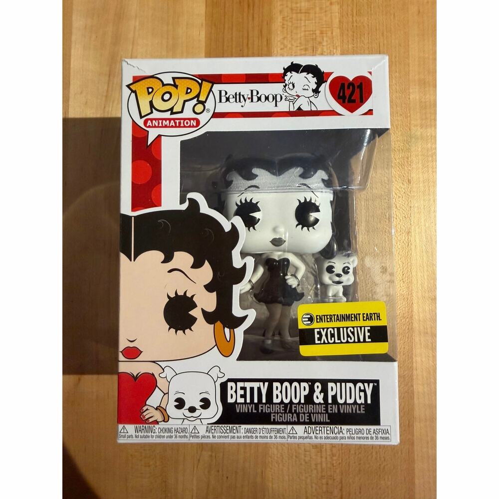 Funko POP! Betty Boop & Pudgy #421 Black & White Entertainment Earth Exclusive